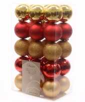 Ambiance christmas kerstboom decoratie kerstballen mix rood goud trend
