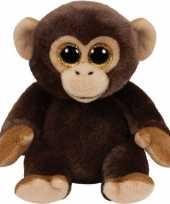 Apen speelgoed artikelen ty beanie aap knuffelbeest banana bruin 33 cm trend