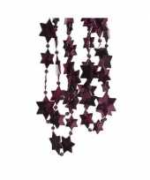 Aubergine paarse sterren kralenslinger kerstslinger 3 x 270 cm trend