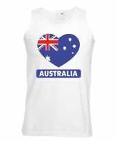 Australie hart vlag singlet-shirt tanktop wit heren trend