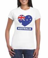 Australie hart vlag t-shirt wit dames trend