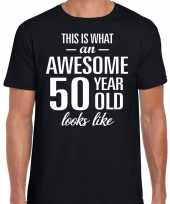 Awesome 50 year 50 jaar cadeau t-shirt zwart heren trend