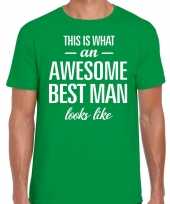Awesome best man getuige cadeau t-shirt groen heren trend