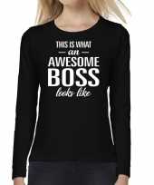 Awesome boss baas cadeau t-shirt long sleeves dames trend