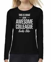 Awesome colleague collega cadeau t-shirt long sleeves dames trend