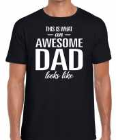 Awesome dad cadeau t-shirt zwart heren vaderdag cadeau trend