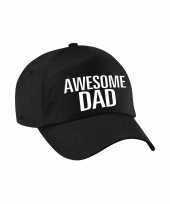 Awesome dad pet cap voor papa vaderdag zwart voor heren trend