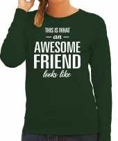 Awesome friend vriend cadeau trui groen dames trend
