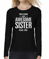 Awesome sister zus cadeau t-shirt long sleeves dames trend