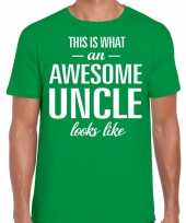 Awesome uncle oom cadeau t-shirt groen heren trend