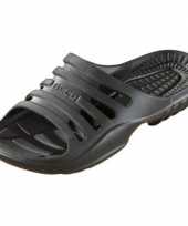 Bad sauna slippers met voetbed zwart heren trend