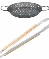 Barbecue bbq accessoires set grillpan en tang jamie oliver keuken benodigdheden trend