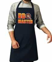 Bbq master barbeque schort keukenschort navy voor heren trend