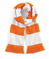 Beechfield retro sjaal oranje wit trend