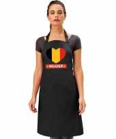 Belgie hart vlag barbecueschort keukenschort zwart volwassenen trend