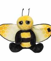 Bijen speelgoed artikelen knuffelbeest geel zwart 18 cm trend