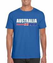 Blauw australie supporter t-shirt voor heren trend