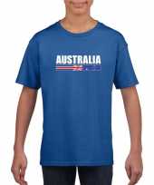 Blauw australie supporter t-shirt voor kinderen trend