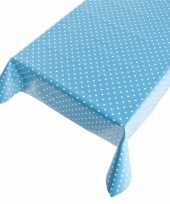 Blauw buiten tafelkleed tafelzeil polkadot 140 x 240 cm trend