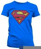 Blauw girly t-shirt superman logo gewassen trend