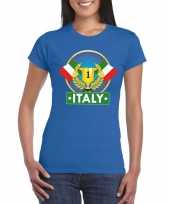 Blauw italie supporter kampioen shirt dames trend