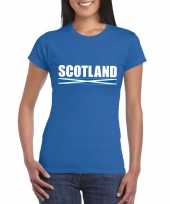 Blauw schotland supporter t-shirt voor dames trend