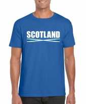 Blauw schotland supporter t-shirt voor heren trend