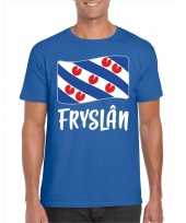 Blauw t-shirt fryslan friesland vlag heren trend