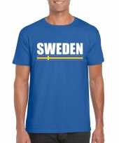 Blauw zweden supporter t-shirt voor heren trend