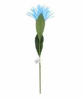 Blauwe bloem kunstbloem 80 cm trend