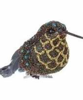 Blauwe kolibrie vogel kerstversiering clip decoratie 4 cm trend