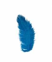 Blauwe veren 35 cm trend