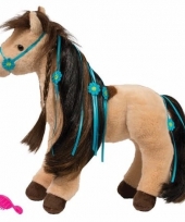 Bloemen paarden knuffel met kam 30 cm trend