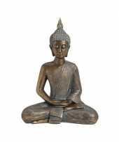 Boeddha beeld goud zittend 43 cm trend