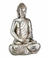 Boeddha beeld zilver 90 cm trend