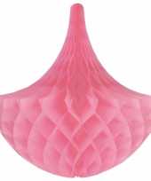 Brandvertragende deco kroonluchter roze 45 cm trend