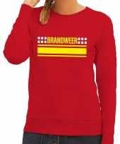 Brandweer logo sweater rood voor dames trend