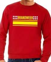 Brandweer logo sweater rood voor heren trend