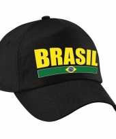 Brasil supporter pet cap brazilie zwart volwassenen trend