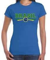 Brazilie brasil landen t-shirt blauw dames trend