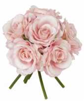 Bruiloft boeketje roze rozen 20 cm trend
