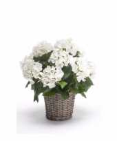 Buiten kunstplant witte hortensia 45 cm trend