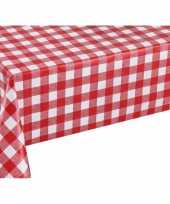 Buiten tafelkleed tafelzeil boeren ruit rood wit 140 x 180 cm trend