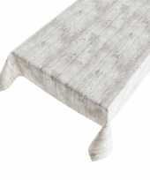 Buiten tafelkleed tafelzeil grijs steigerhout 140 x 170 cm trend