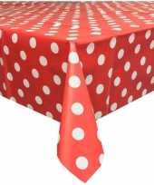 Buiten tafelkleed tafelzeil rood polkadots stippen 140 x 180 cm trend