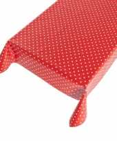Buiten tafelkleed zeil polkadot rood 140 x 170 cm trend