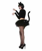 Carnavalskleding poezen katten outfit zwart trend