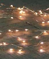 Cascade draadverlichting 64 warm witte lampjes op batterij trend