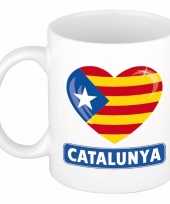 Catalaanse vlag hartje theebeker 300 ml trend