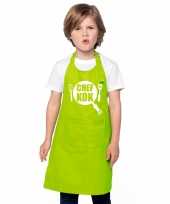 Chef kok keukenschort lime groen kinderen trend